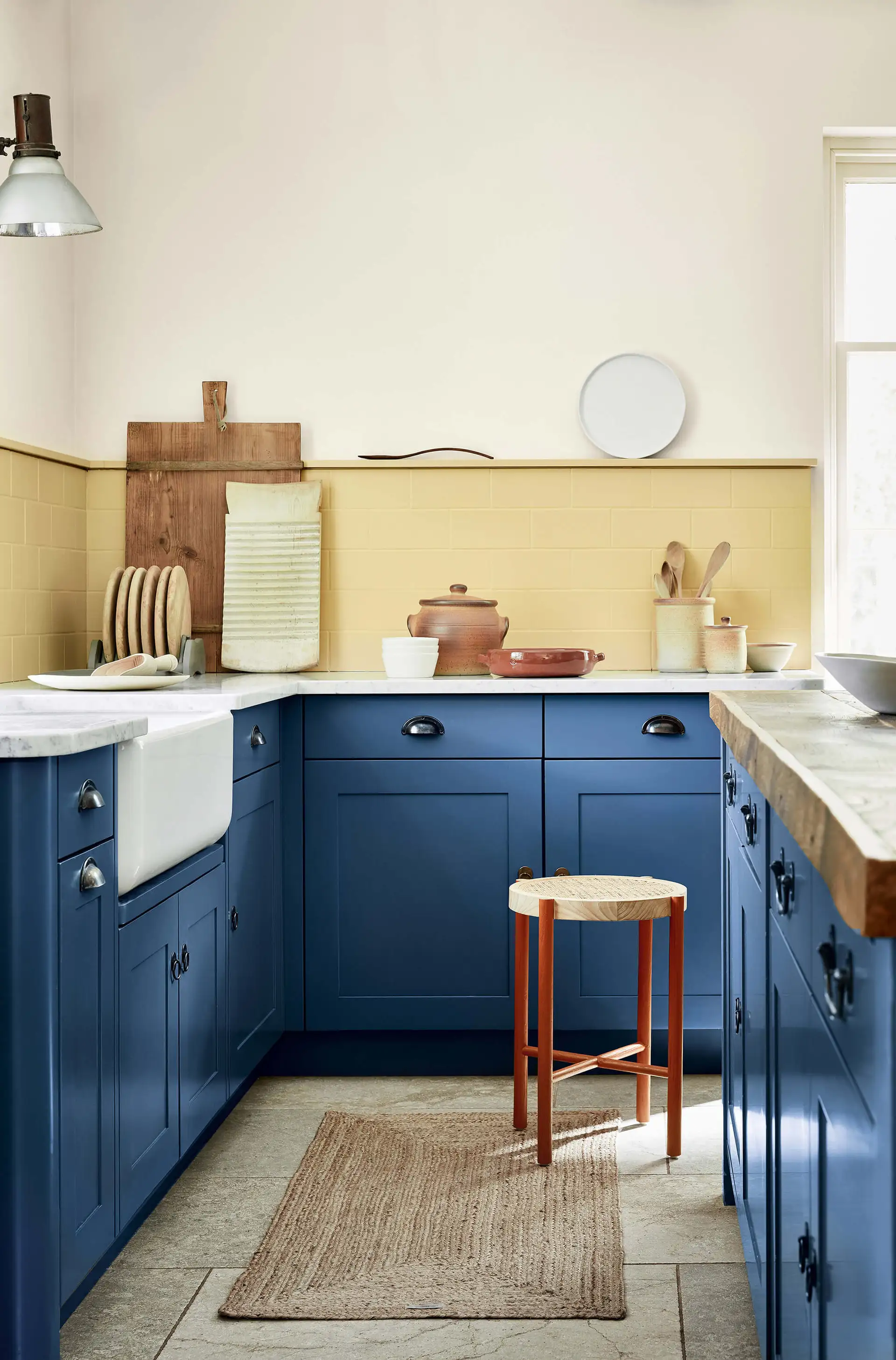 Farbmoodboard Little Greene – Stock, Sunlight, Woad, Heat